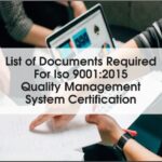 ISO 9001:2015 MANDATORY DOCUMENTATION LIST