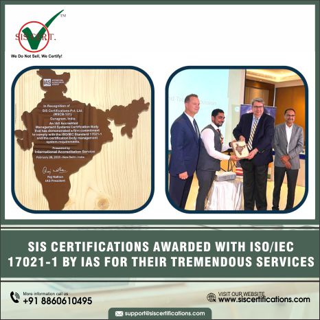 SIS Certifications awarded with ISO/IEC 17021-1 by IAS