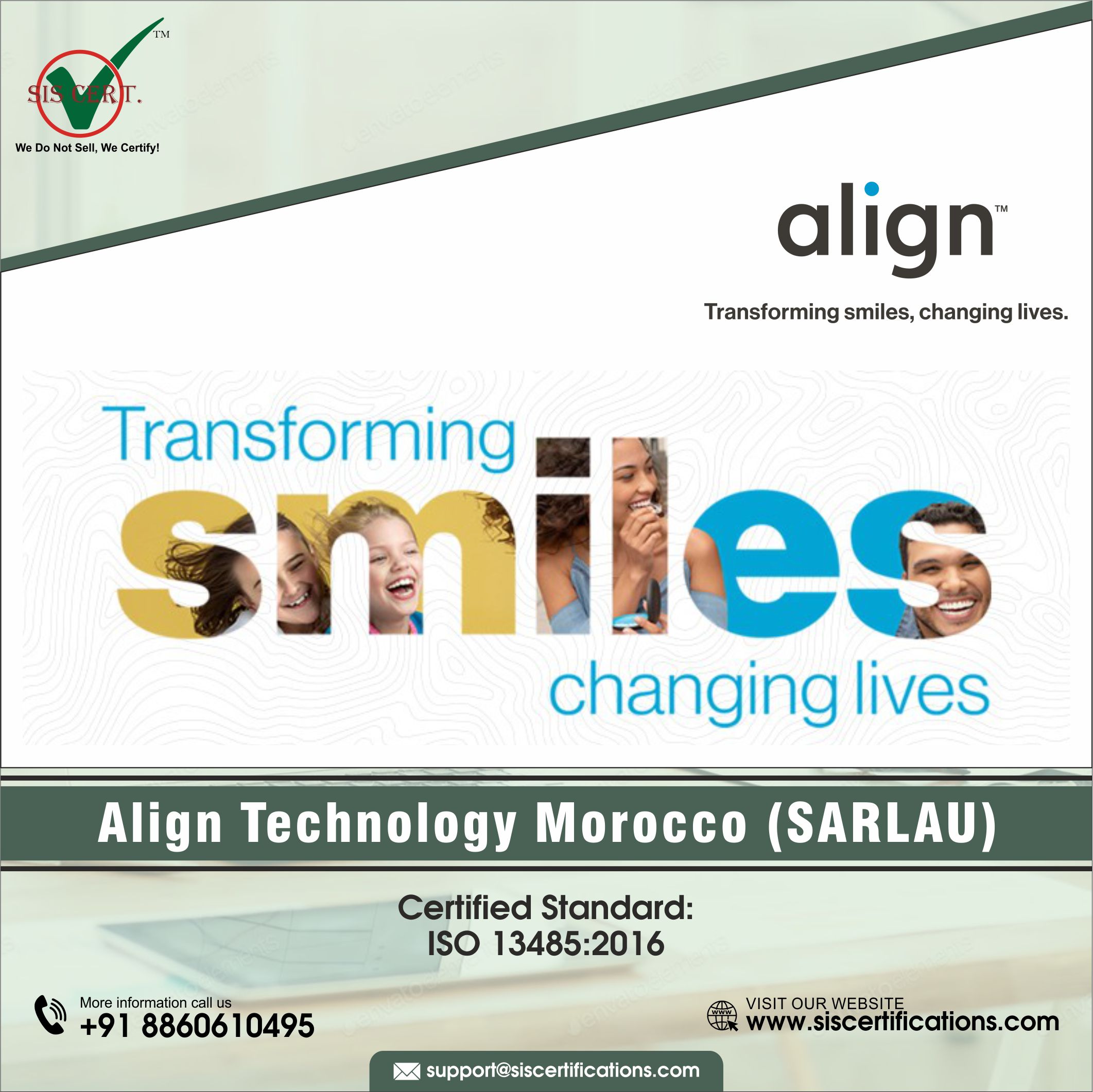 Align Technology Morocco (SARLAU) obtained ISO 13485
